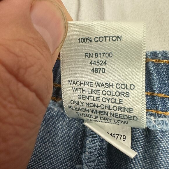 Blair Womens Elastic Waist Denim Pull On Pants Size 4XL 100% Cotton Blue - Picture 3 of 4